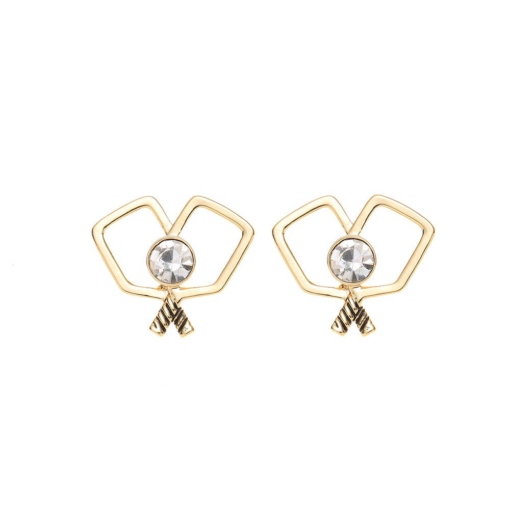 Pickleball Double Paddle Stud Earrings