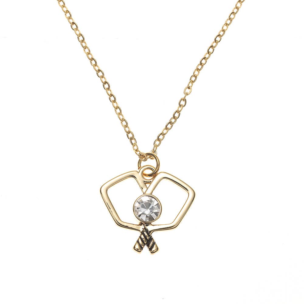Imitation Gold Pickleball Necklace