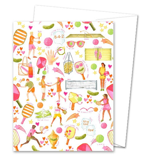 5"x7" Pickleball Pattern Card + Envelope