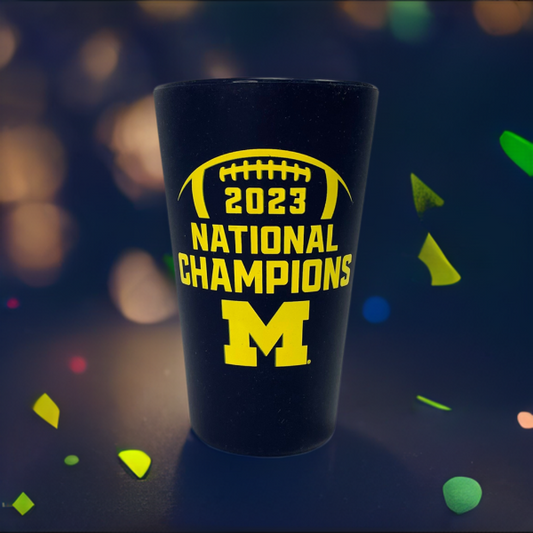 2023 National Champion Michigan Wolverines 16oz Silicone Cup