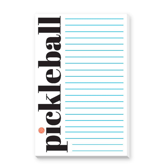 PICKLEBALL LARGE LINED NOTEPAD: PICKLEBALL