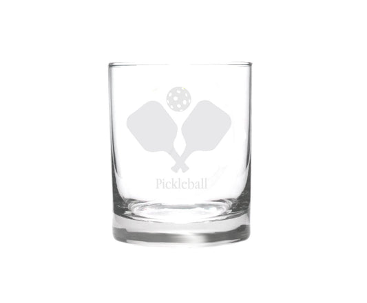 Pickleball with Words Whiskey Glass
